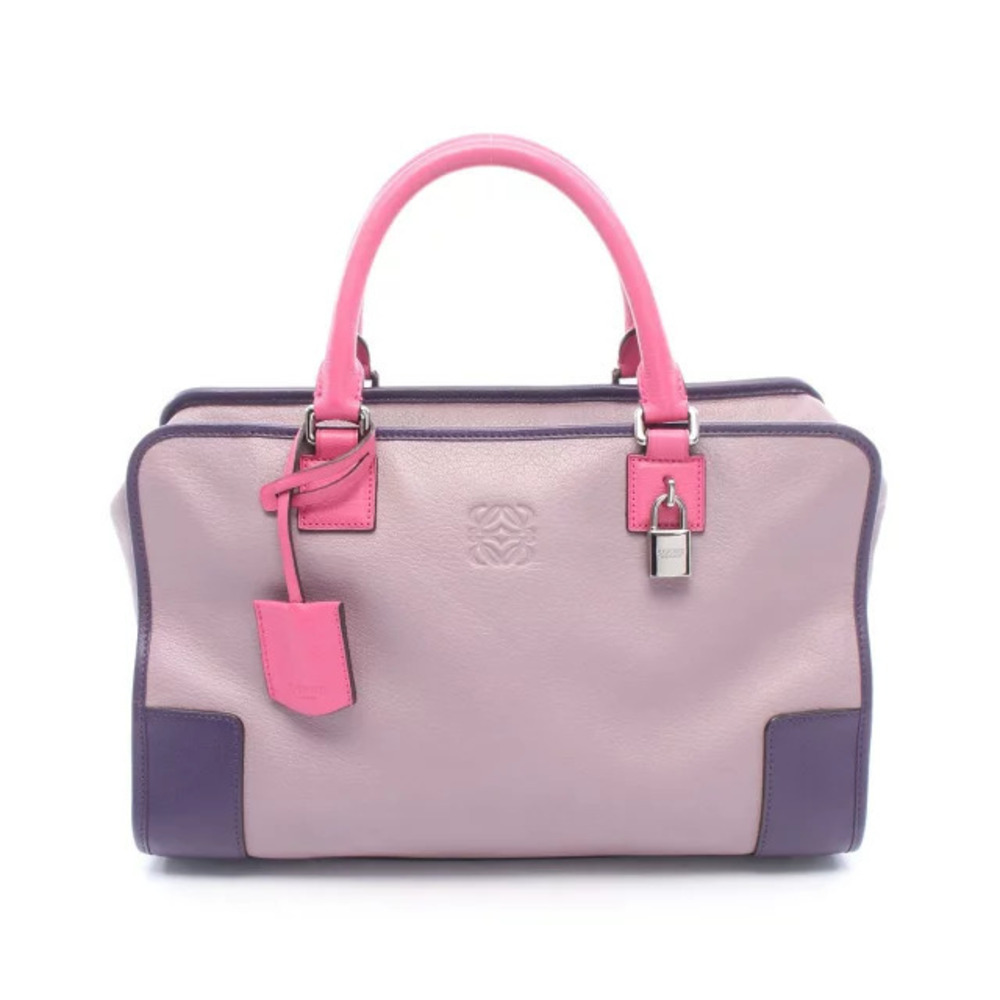 Loewe Amazona Top Handle Bag Leather Pink Purple - Picture 1 of 5